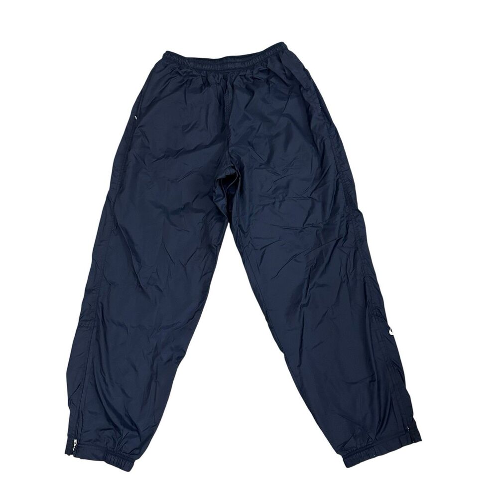 Vintage Nike Track Pants Mens L Blue Nylon Windbreaker Joggers Swoosh 90s Y2K